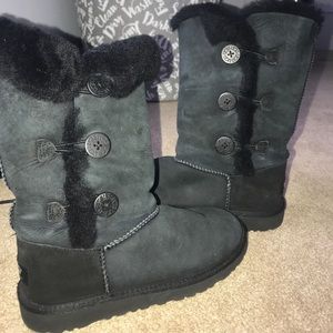 Black Ugg High Button Boots